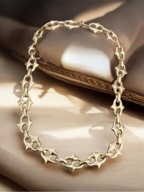 Gold Link Collar Statement Necklace